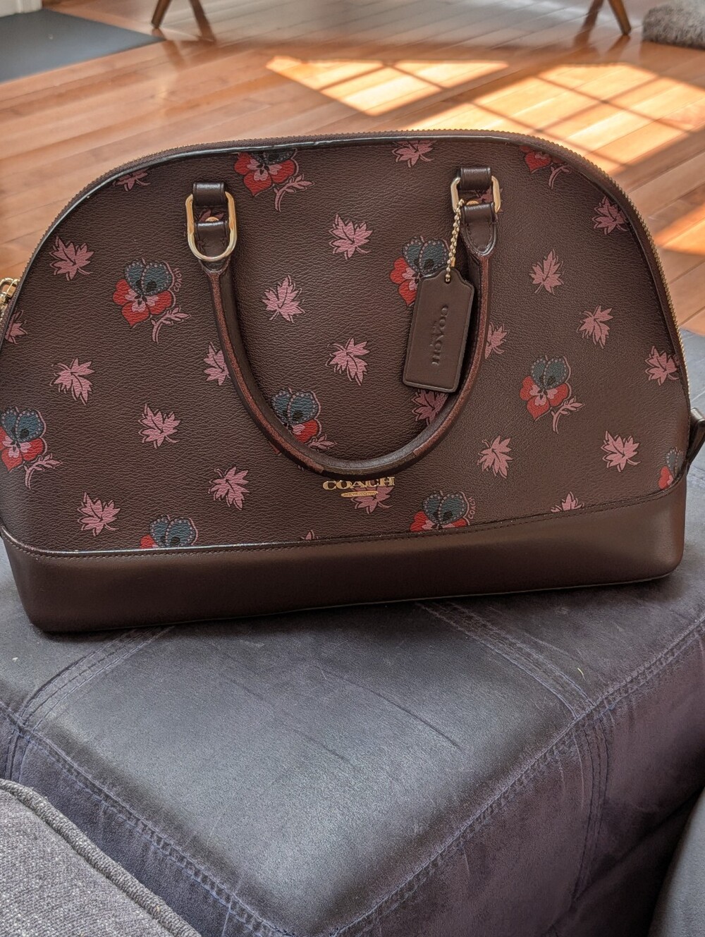 Coach Sierra Wildflower Floral Butterfly Print Satchel F11919